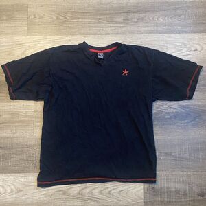 Avirex T Shirt Mens XL Black Red Logo Extra Large Red Stitching